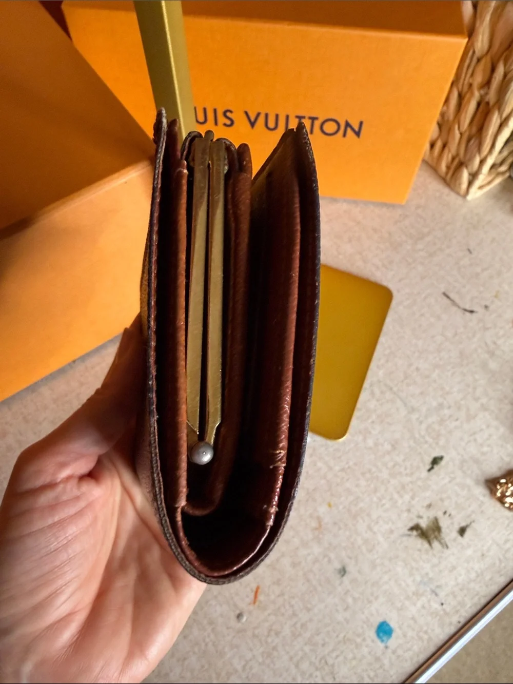 Louis Vuitton Monogram Canvas Snap Wallet in Dark Brown
